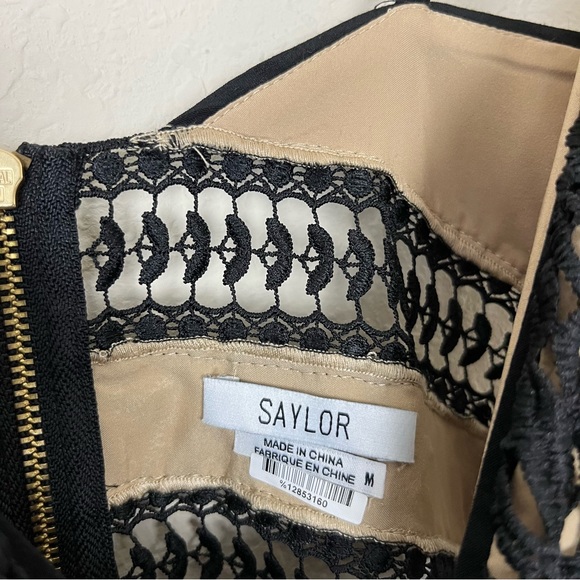 Saylor Black Lace Mini Dress Size Medium - Picture 7 of 8